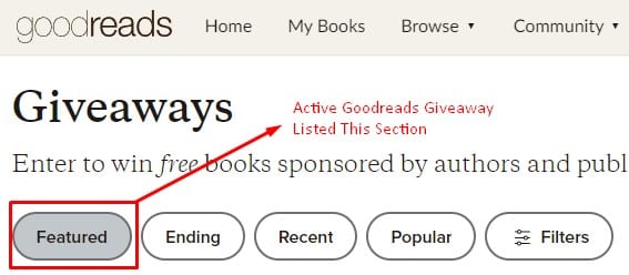 goodreads giveaway entry